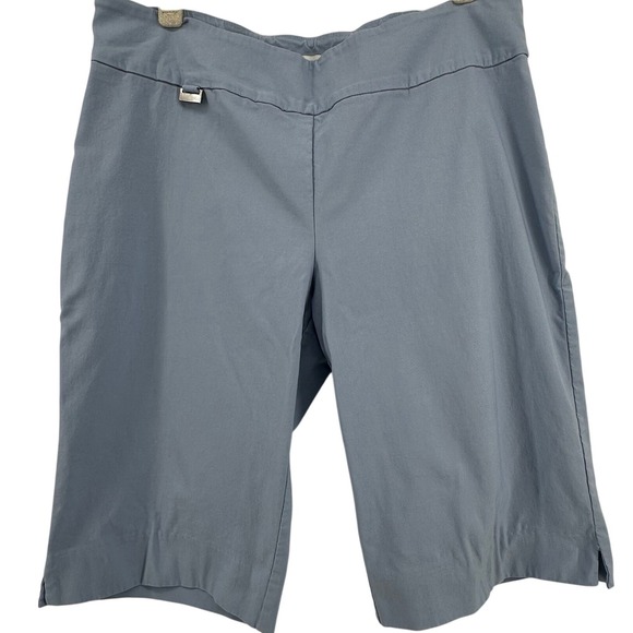Peck & Peck Pants - Peck & Peck Bermuda Shorts Womens 16 Blue Stretch Coastal Modest Slimming Panel